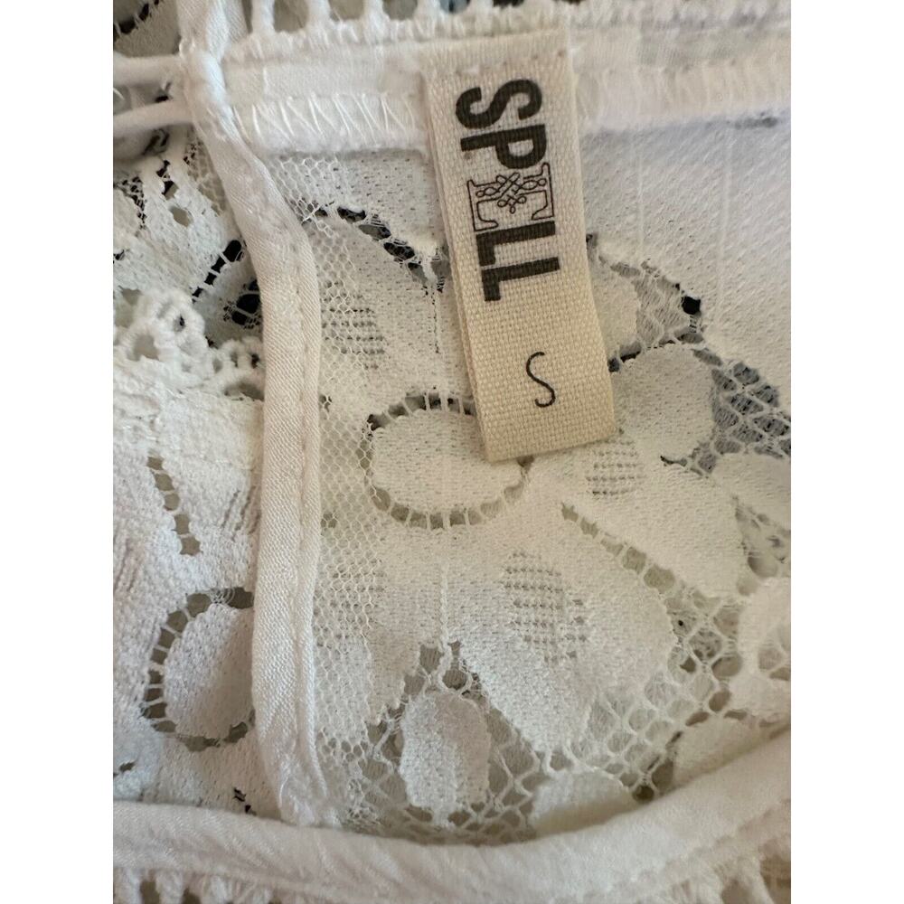 Spell & The Gypsy Collective Designs White Lace Clover Top Blouse Size Small - Picture 14 of 16